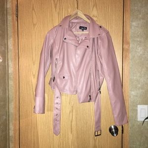 Small light pink leather jacket